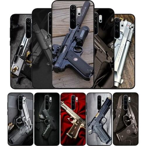 Pistol black Phone Case For Xiaomi Redmi note 9 8 7 6 5 4 Pro S for redmi 4A 4X 5 Plus 5A 7A Cover