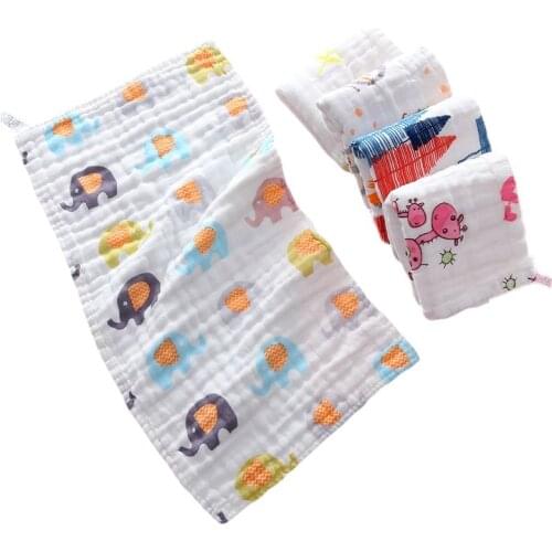 30*30cm baby towel cotton six-layer gauze childrens towel cartoon jacquard towel childrens baby face towel daily use 25*25cm