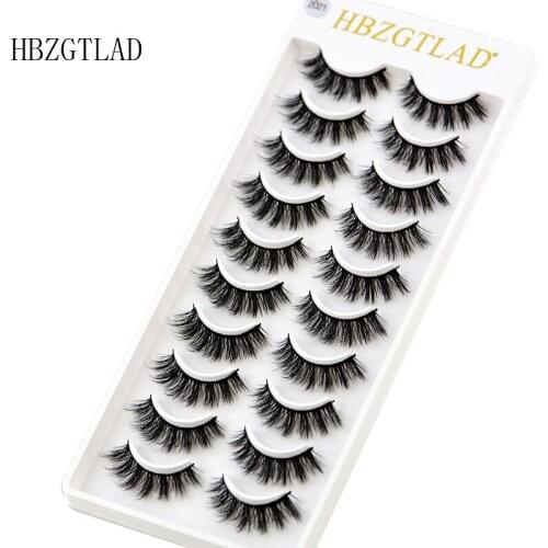 HBZGTLAD 10 pairs natural false eyelashes fake lashes long makeup 3d mink lashes eyelash extension mink eyelashes for beauty