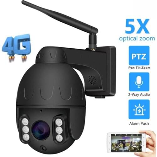 4G SIM Card IP Camera 1080P 5MP HD 2MP PTZ Dome IP Camera Outdoor Waterproof 5X Zoom Two Way Audio Mic Security Camera P2P Camhi