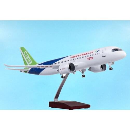 47CM 1/82 Aviation Airplane China Commercial Aircraft C919 Airline Model Light Diecast Plane Adult Airliner Gift Souvenir Show