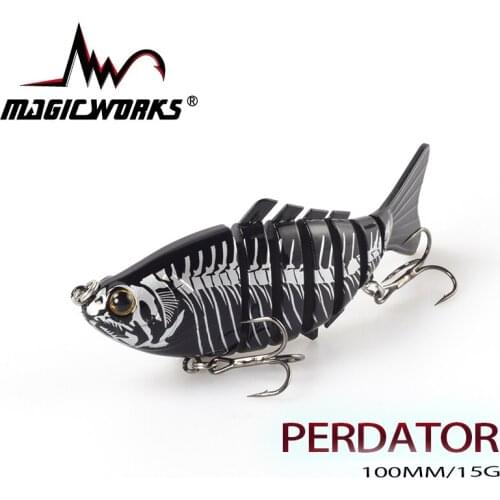 MAGIC WORKS 100mm Sinking Wobblers Fishing Lures Jointed Crankbait Realistic Swimbaits Lure Hard Artificial Bait Fishing Tackle