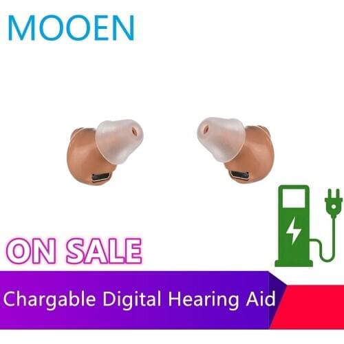 Mini Rechargeable Hearing Aid Digital CIC Hearing Aids Adjustable Tone Sound Amplifier Portable Deaf Elderly digital Hearing Aid