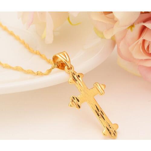 Men Cross Necklace Pendant Women INRI Juses Crucifix Christianity Jewelry Gold Color INBI Jesus of Nazareth girls gift