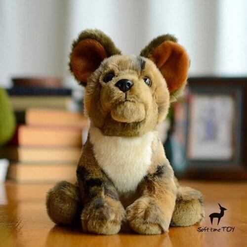 Plush African Wild Dogs Doll Toy Real Life Hound Cute Dog Stuffed Animals Kids Toys Present