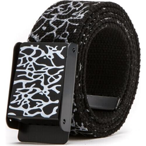 Fashion Pop Print Street Dance Graffiti Popular Casual Mens and Womens Clothes Couple Canvas Belt