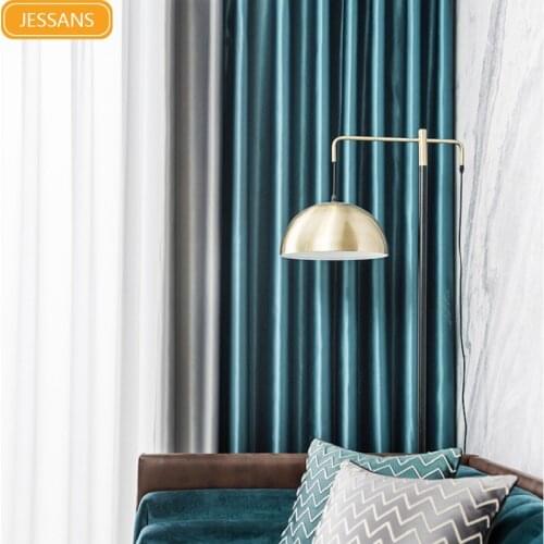 2021 New Curtains for Living Room Luxury Pure Color Stitching Simulation Silk Curtain Modern Northern Europe Drapes Bedroom