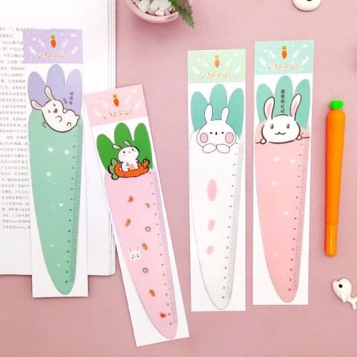 1Pcs 15CM Kawaii Cute Carrot Magnetic Soft Ruler Drawing Tool Bookmark Cartoon Rulers Student Stationery Office Supplies Planner