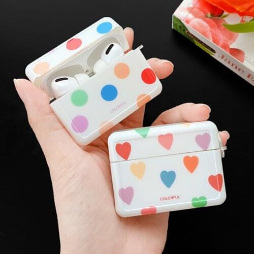 Cute Colorful Heart Wave Point Case For AirPods Pro 2 1 Luxury TPU Texture Protective Cover for AirPod AirPods pro