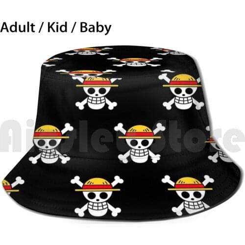 Luffy Strawhat Pirates Logo One Pice Anime Manga Pattern Sun Hat Foldable UV Protection Luffy Luffy Logo Strawhat Pirates