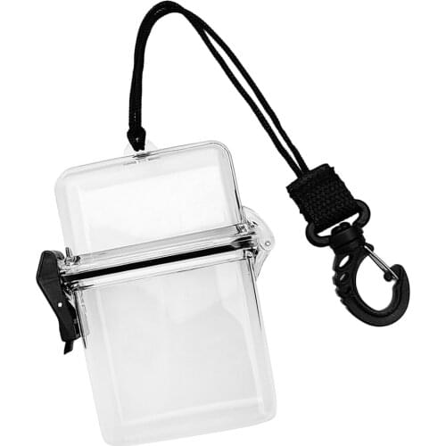 2x Waterproof Dry Box Case, Watertight Money ID Card Badge Holder & Lanyard, Clip for Scuba Diving Swimming Floating
