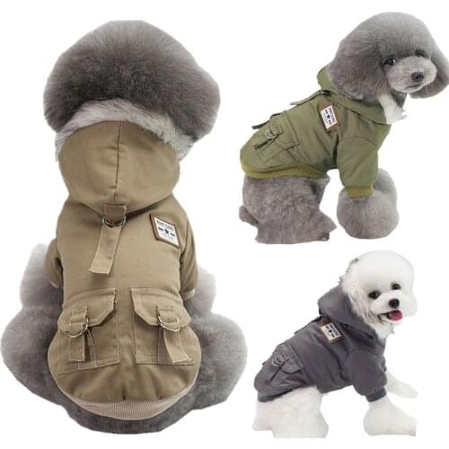 High Quality Cotton Pet Dog Clothing, Autumn and Winter New Thickened Hooded Coat, Small and Medium-sized Dogs Pet Clothes