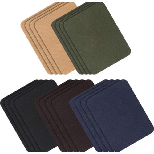 Iron On Patches 20 Pieces Jacket Jean Clothes Patches Kit, 4.9 X 3.7 Inch, Dark Assortment, 5 Colors