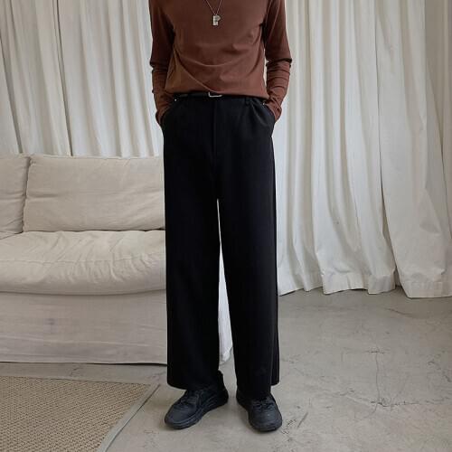 Winter Mens Thickened Woolen Cargo Korean Style Baggy Pants Loose Straight Casual Pants Streetwear Black/brown Trousers S-2XL