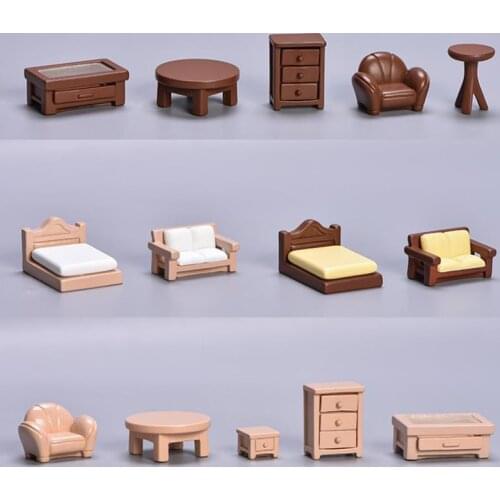 1:12 Dollhouse Kitchen Living Room Drinking Fountains Dollhouse Miniature Toy Doll Pretend Play Toy Sofa Bed Cat Desk Furniture