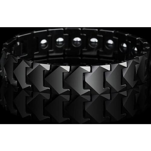 12mm Width Mens Jewelry Tungsten Links Bracelets For Men High Polished Inlay Magnetic Stones Silver/Black Colors Length 20.5/22