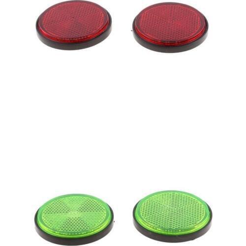 2 Pair Red/Green Round Reflectors for Motorcycles Motor ATV Bikes Dirt Bike