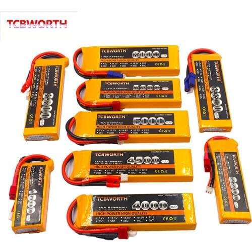 RC LiPo battery 2S 7.4V 3500mAh 3800mAh 4200mAh 5000mAh 30C 40C 60C For RC Airplane Quadcopter Helicopter Drone Car Drone Boat
