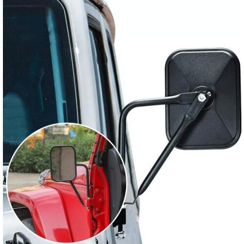 Car Side Door Rearview Mirror Adjustable Shape Angle Lens Blind Spot Exterior For Jeep Wrangler YJ TJ JK JL Unlimited 1997-2018