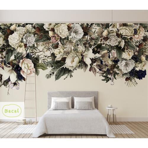 Bacal Custom Wallpapers for Living Room 5d Wall Papers Home Decor Paper 3d Mural Wallpaper Walls Rolls flower papel de parede