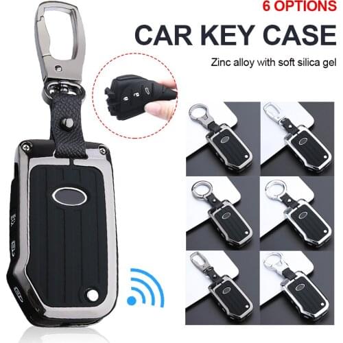 Zinc Alloy Car Remote Key Case Fob Cover Frame Silicone Lining for Kia Sportage Ceed Sorento Cerato Forte KX3 K5 2017-2020
