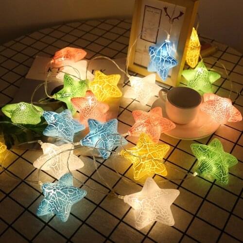 10/20/40LEDS Macaron Star Light String USB Battery Powered Garland for Decor Christmas Outdoor Room Navidad Noel New Year Decor