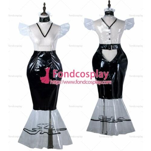 Sissy maid clear pvc dress lockable Uniform cosplay costume Tailor-made[G2247]