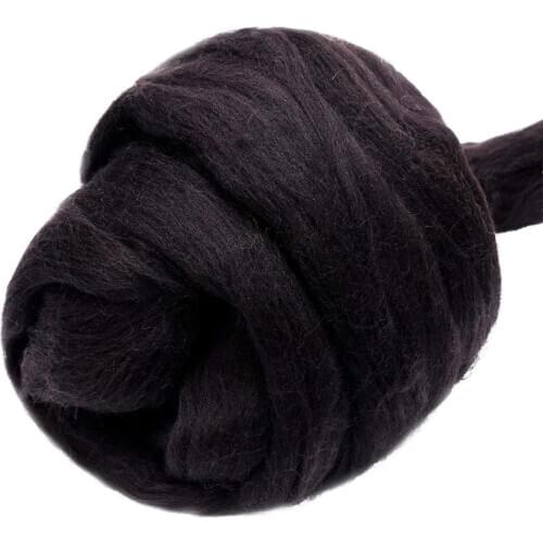 Imzay 3.53oz Wool Roving Yarn, 100% Pure Wool, Chunky Yarn, Spinning Wool Roving for Needle Felting Wet Felting DIY（red coffee