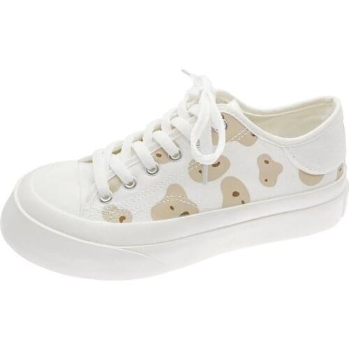 Summer Shoes Spring Autumn Shoes Canvas Shoes Canvas Students Womens Canvas for 2021 Rubber PU Cow Color Black Speckle Lace-up