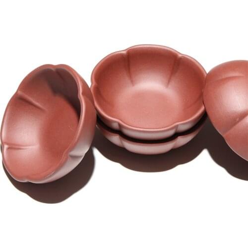 55ml Chinese Yixing Zisha Purple Clay Handmade Lotus Flower Teacup Gongfu Tea Cup