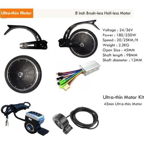 Electric bike conversion kit 24V 36V 48V 350W 8Inch wheel Brushless Toothless Hub Motor E bike Engine Wheel Motor Scooter Kit