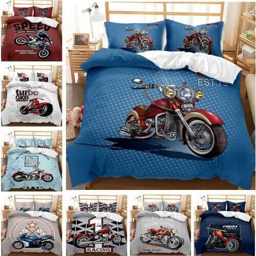 Teen Boys Bedding Set Series Duvet Cover Set Outdoor Motorcycle Decor Comforter Cover Racing Theme Ultra Soft Bed Set