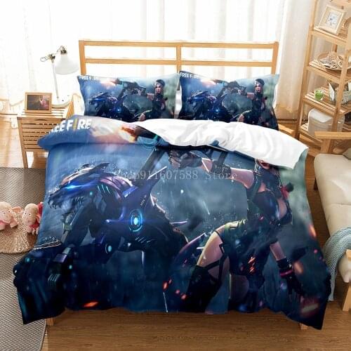 3D Printed Garena Free Fire Duvet Cover Set Boys Bedclothes With Pillowcase Decor Adults Home Textiles Cartoon Bedding Set