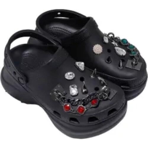 Bundle Vintage Croc Charms Cool Punk Charms for Crocs DIY Chain Rhinestone Shoe Charms Fashion Shoe Accessories for Croc JIBZ