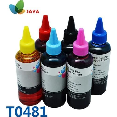 6 Colors T0481 Dye Refill Ink Kit Bulk Ink For Printer For Epson Stylus Photo R200/R220/R300/R300M/R320/R340/RX500/RX600/RX620