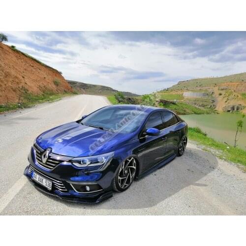 For Renault Megane 4 Front Bumper Attachment Lip 2016-2020 Piano Glossy Black Splitter Diffuser Universal Spoiler Bumper Flaps