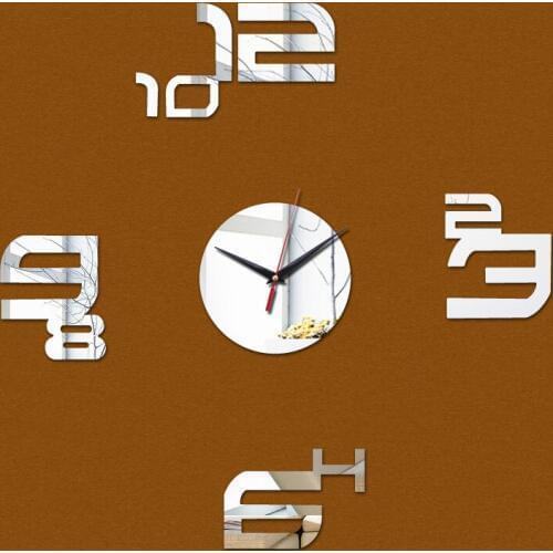 2019 new hot special offer square modern design mirror wall clock 3d watches clocks living room quartz acrylic