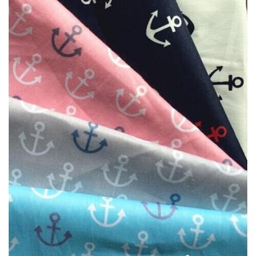 Pretty 5pcs 24x25cm Anchors 100% cotton twill cotton Fabric Bundle for sewling doll cloth