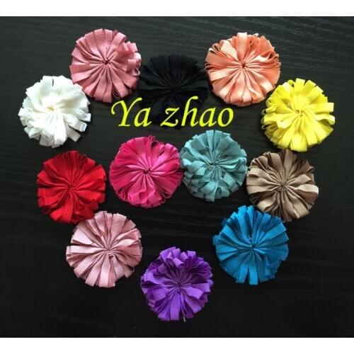 1.5inch Ruffle Chiffon Hair Flower,DIY Chiffon Fuff Flower 100pcs/lot free shipping