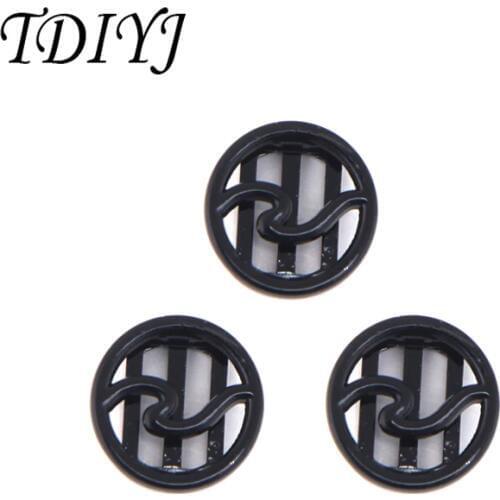 TDIYJ Fashion Black Tropical Wave Slide Bead Charm for 10mm Mesh Bracelet 6Pcs/lot for Women Gift