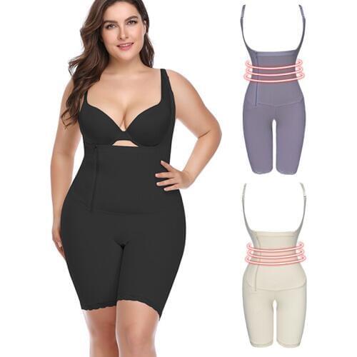 Women Large Size Shapewear Zipper Underbust Body Shaper Slimming Bodysuits Female Underwear S-6XL
