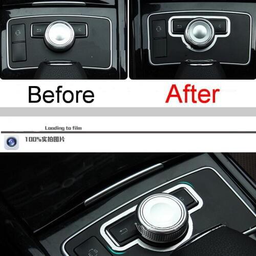 1 PCS Car New DIY Aluminum Multimedia Buttons Light Box Cover Case for Benz C E Grade GLK C200 GLK260 Parts Accessories