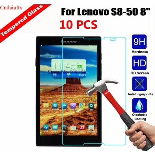 10 PCS 9H Toughened Real Tempered Glass Screen Protect Skin For Lenovo Tab S8-50 S8-50F 8" inch Explosion-Proof Film