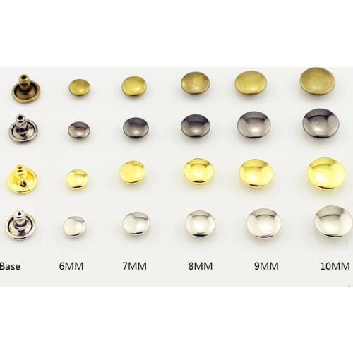 100sets Round Double Sided Nail Cap Rivet Spike Bag Belt Bracelet Metal For DIY Leather Craft Tire Studs Rivets For Clothes
