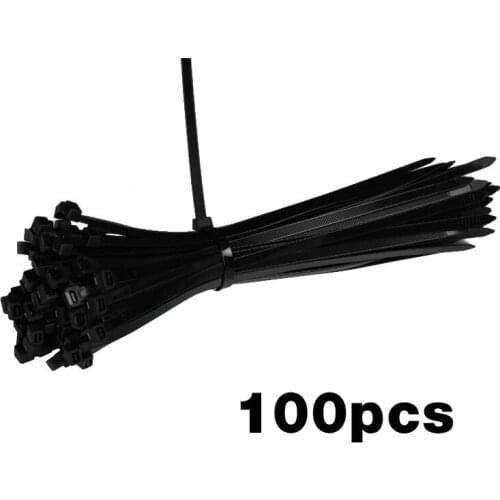 100PCS nylon cable ties self-locking black plastic ring winding cable ties cable ties fixed cables various specifications