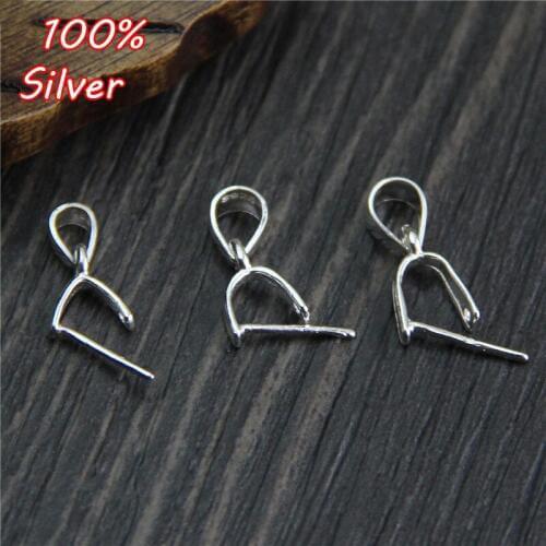 2pcs 925 Sterling Silver Color Handmade Accessories Pendant Buckle Silver Clip Buckle Jewelry Connector Components DIY Making