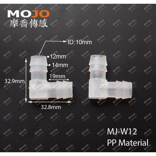 2020 Free shipping!(50pcs/Lots) MJ-W12 PP hose joint Elbow type joint 12mm pipe connectors pipe fittings