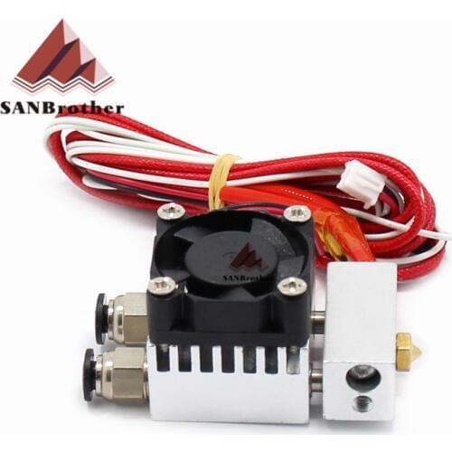3D Printer Chimera DIY J-head/ 2 in-1Out Extruder single head two color mixed color nozzle sink heat