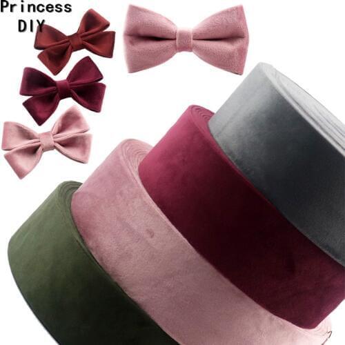 5Meter/Lot 10 25 50mm High Quality Thick Velvet Ribbon Fall Ribbon Winter Riband DIY Hair Bow Accessory Choker Collar Material
