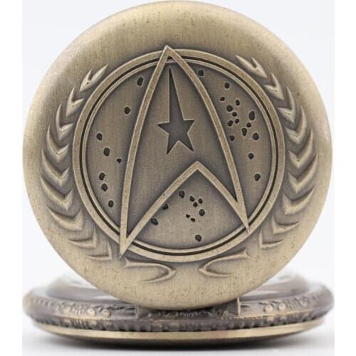 50pcs/lot Bronze Shield Quartz Pocket Watch Men Women Gift Watches Necklace Wholesale